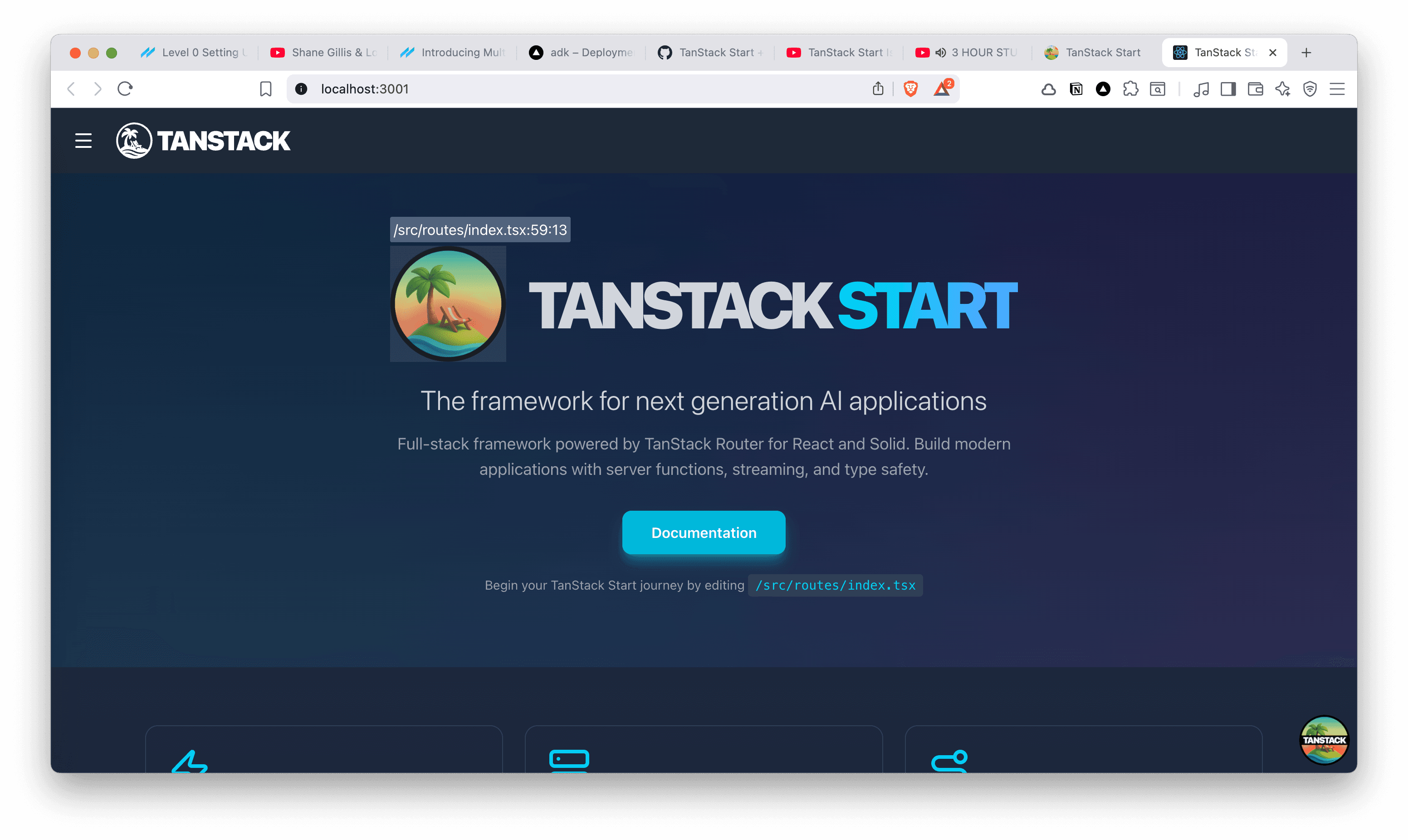 Tanstack Start Index Page